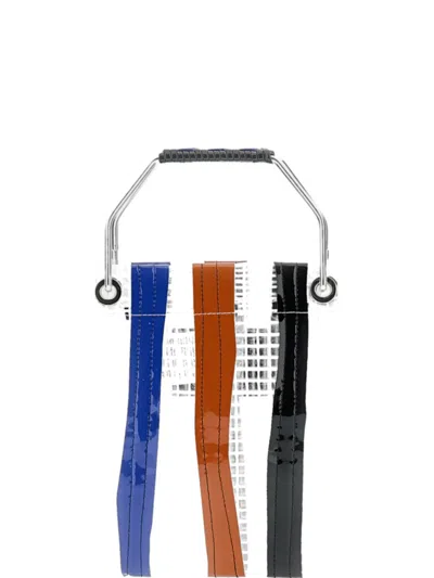 Plan C Striped Tote Bag In White