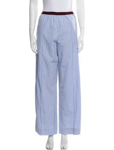 Pre-owned Plan C Striped Wide Leg Pants W/ Tags In Blue