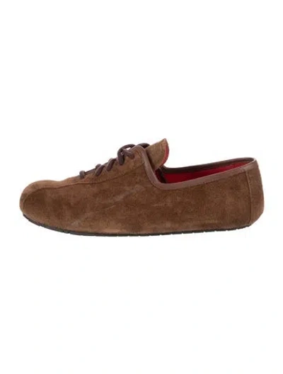 Pre-owned Plan C Suede Flats In Brown