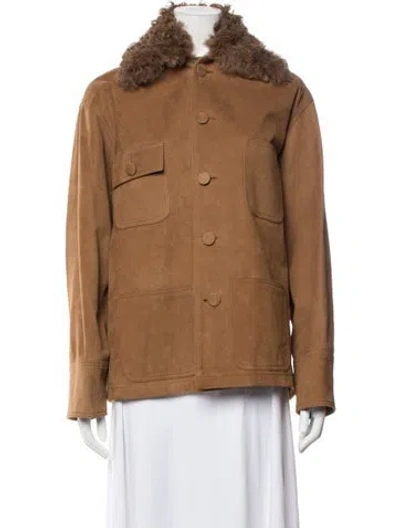 Pre-owned Plan C Suede Jacket In Brown