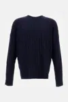Plan C Ribbed-knit Wool Sweater In Blue