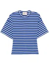 Plan C T Shirt Avvitata In Blu Bianco