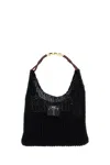 Plan C Black Logo-patch Shoulder Bag In Brown