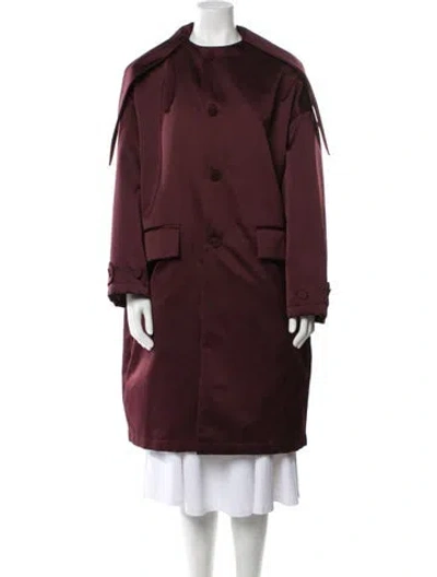 Pre-owned Plan C Trench Coat In Burgundy