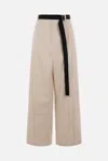 Plan C Belted Canvas Trousers In White