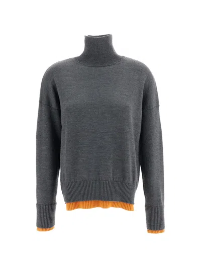 Plan C Turtleneck Merino-wool Sweater In Multi