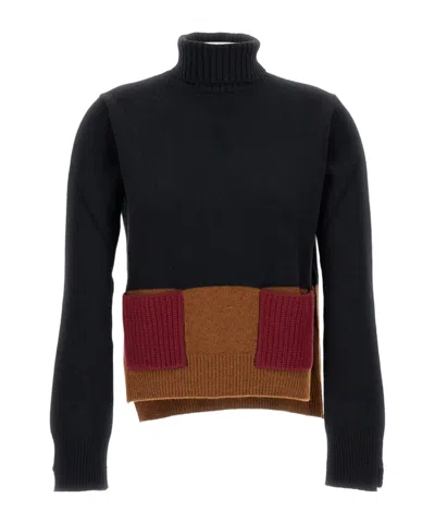 PLAN C TURTLENECK POCKET KNITTED TOP