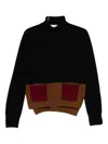 Plan C Turtleneck Pocket Knitted Top In Multi
