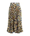 Plan C Twill Daisy Bouquet Print Skirt In Multicolor