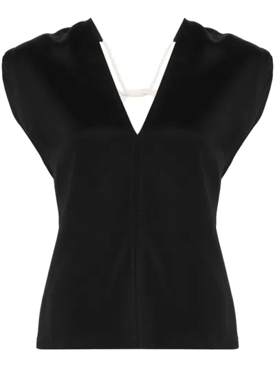 Plan C V-neck Top In Black