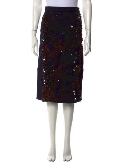 Pre-owned Plan C Virgin Wool Midi Length Skirt W/ Tags In Black