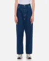 Plan C Wide Leg Denim Pants In Blue