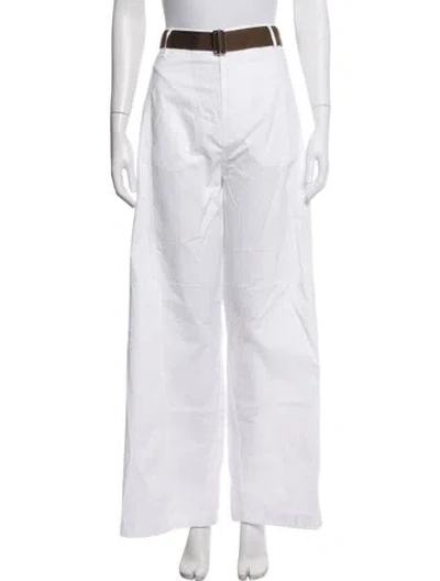 Pre-owned Plan C Wide Leg Pants In White