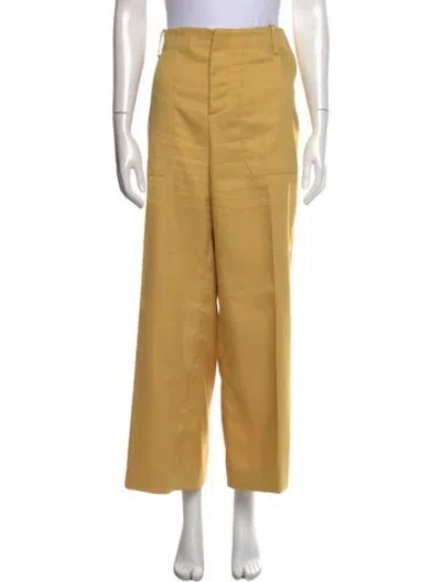 Pre-owned Plan C Wide Leg Pants In Yellow