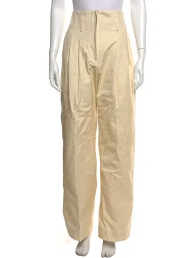 Pre-owned Plan C Wide Leg Pants In Yellow