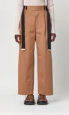 Plan C Wide Leg Trouser In Caramel In Brown