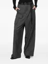 Plan C Wide-leg Trousers In Gray