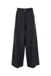 Plan C Wide-leg Virgin Wool Trousers In Black