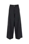 Plan C Wide-leg Virgin Wool Trousers In Black