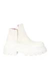 Plan C Woman Ankle Boots Ivory Size 8 Calfskin In White
