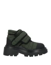 PLAN C PLAN C WOMAN ANKLE BOOTS MILITARY GREEN SIZE 8 TEXTILE FIBERS
