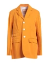 Plan C Woman Blazer Orange Size 8 Cotton In Orange