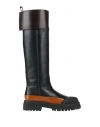 Plan C Woman Boot Black Size 8 Calfskin