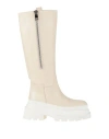 Plan C Woman Boot Ivory Size 8 Soft Leather In White
