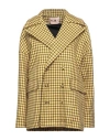 Plan C Woman Coat Mustard Size 8 Wool In Yellow