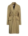 Plan C Woman Coat Yellow Size 4 Wool In Yellow