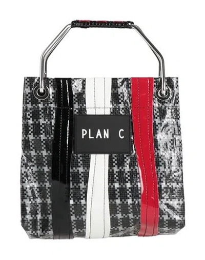Plan C Woman Handbag Black Size - Polyethylene, Polyurethane, Brass, Polyester, Viscose