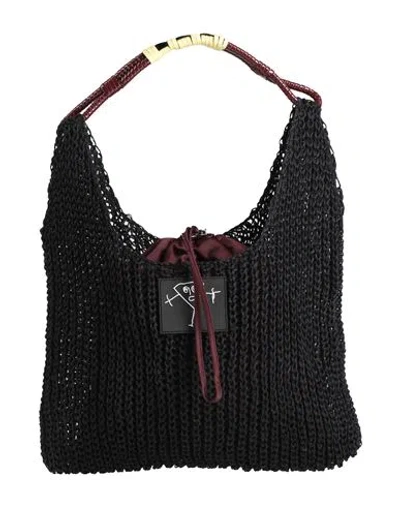 Plan C Woman Handbag Black Size - Textile Fibers