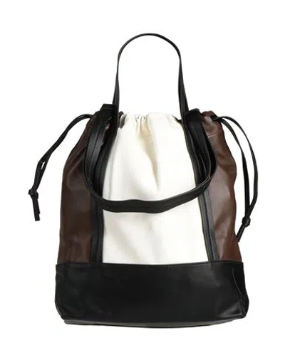 Plan C Woman Handbag Brown Size - Leather