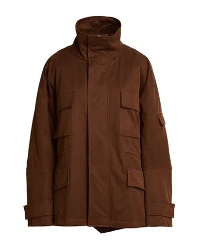 Plan C Woman Jacket Brown Size 6 Cotton, Polyamide