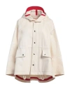 Plan C Woman Jacket Ivory Size 8 Cotton, Polyester, Polyurethane In White