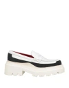 Plan C Woman Loafers White Size 10 Textile Fibers