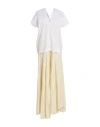 Plan C Pleated Cotton-blend Maxi Dress In White
