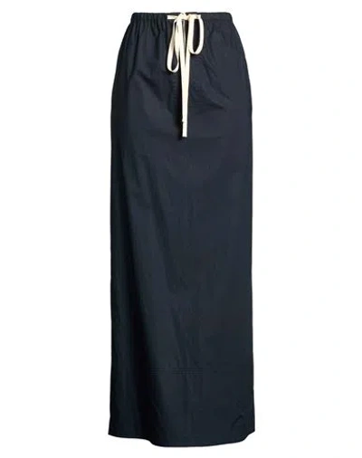 Plan C Woman Maxi Skirt Midnight Blue Size 6 Cotton