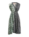 Plan C Woman Midi Dress Black Size 12 Polyester In Gray