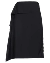 Plan C Woman Midi Skirt Midnight Blue Size 6 Wool In Black