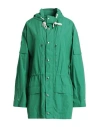Plan C Woman Overcoat & Trench Coat Green Size 8 Polyamide, Cotton In Green