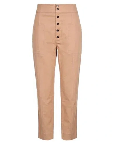 Plan C Woman Pants Blush Size 00 Cotton, Elastane In Brown
