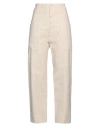 Plan C Woman Pants Cream Size 6 Cotton In White