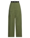 Plan C Woman Pants Military Green Size 8 Polyamide, Cotton In Green