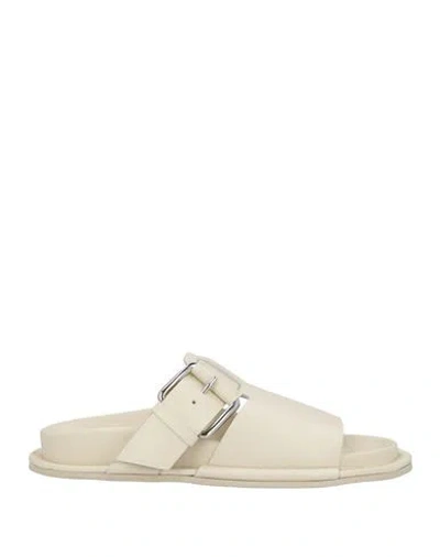 Plan C Woman Sandals Ivory Size 10 Leather In Neutral