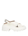 Plan C Woman Sandals Off White Size 8 Leather
