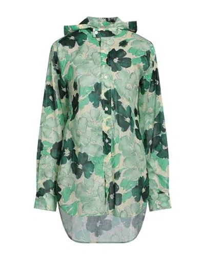 Plan C Woman Shirt Green Size 10 Cotton