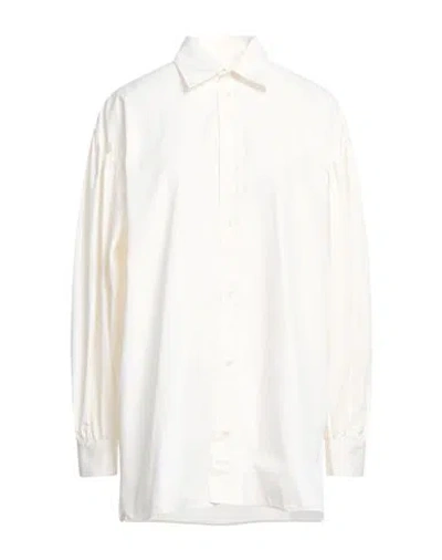 Plan C Woman Shirt Ivory Size 4 Polyester, Cotton In White