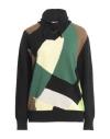 Plan C Argyle Pattern Knit Cardigan With V Neck In Black