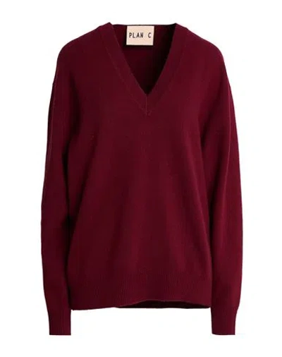 Plan C Woman Sweater Burgundy Size 12 Wool, Cashmere